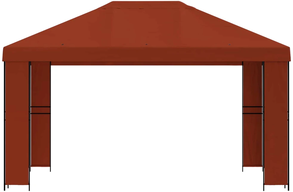 Pavėsinė 4 × 3 m Terakotos Poliesteris ir plienas 190 gsm