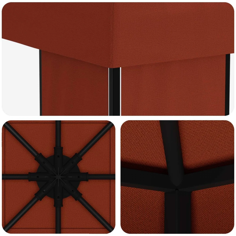 Pavėsinė 4 × 3 m Terakotos Poliesteris ir plienas 190 gsm