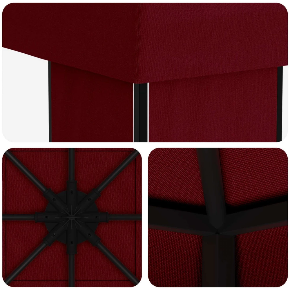 Pavėsinė 4 × 3 m Vyšninė Poliesteris ir plienas 190 gsm