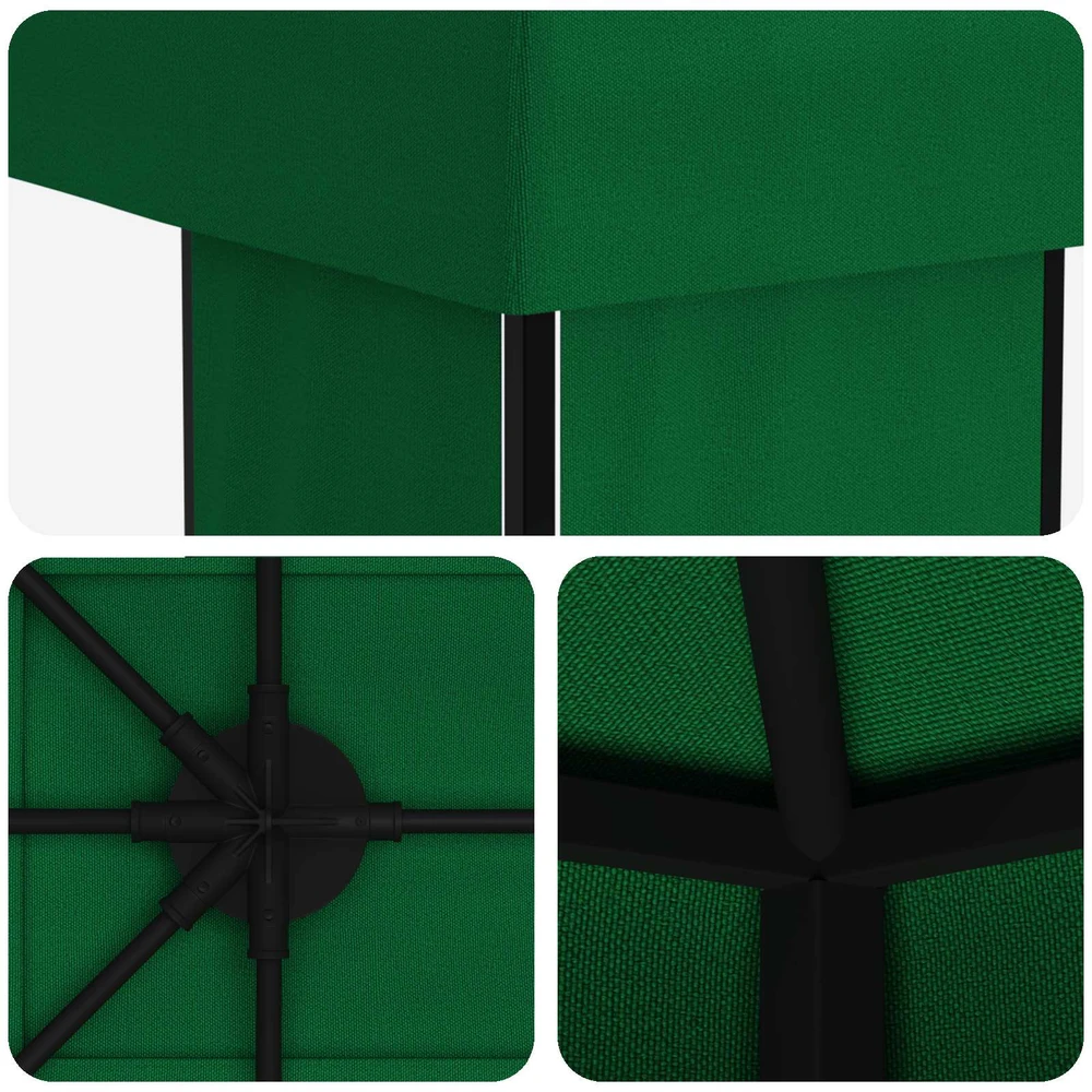 Pavėsinė 4 × 3 m Žalia Poliesteris ir plienas 190 gsm