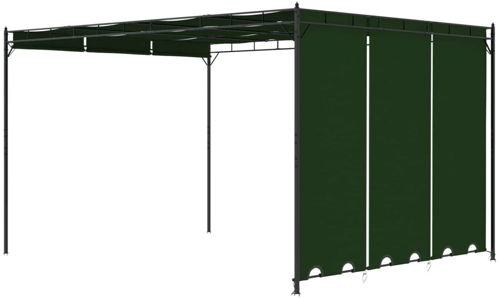 Pavėsinė 4 x 3 x 2,3 m Žalia Poliesteris ir plienas
