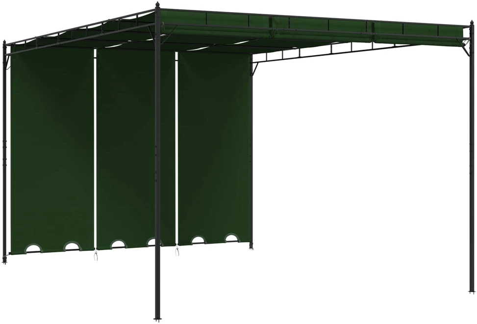 Pavėsinė 4 x 3 x 2,3 m Žalia Poliesteris ir plienas
