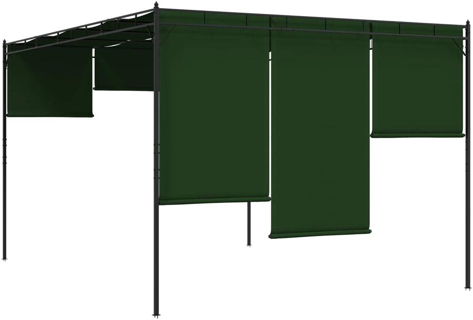 Pavėsinė 4 x 3 x 2,3 m Žalia Poliesteris ir plienas