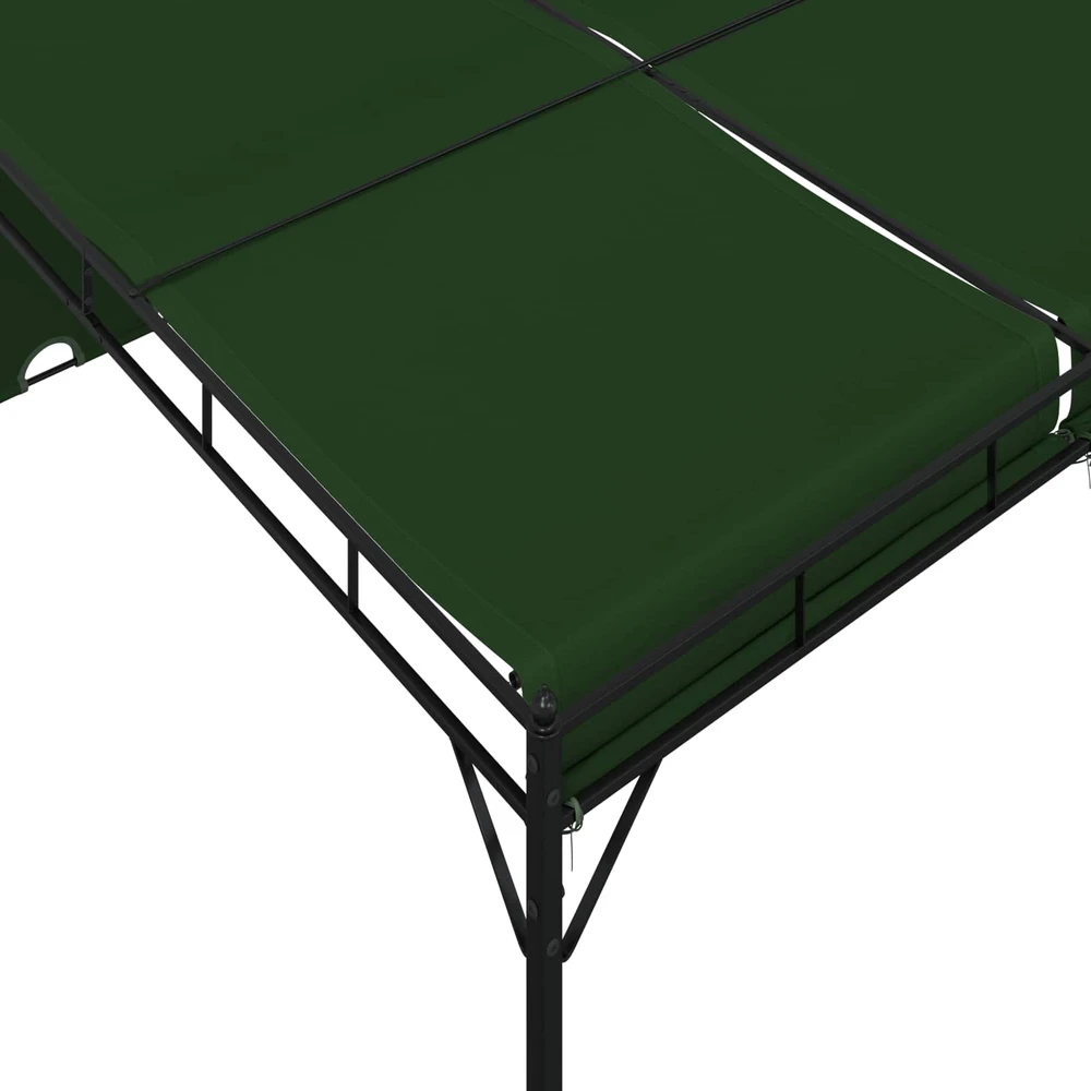 Pavėsinė 4 x 3 x 2,3 m Žalia Poliesteris ir plienas