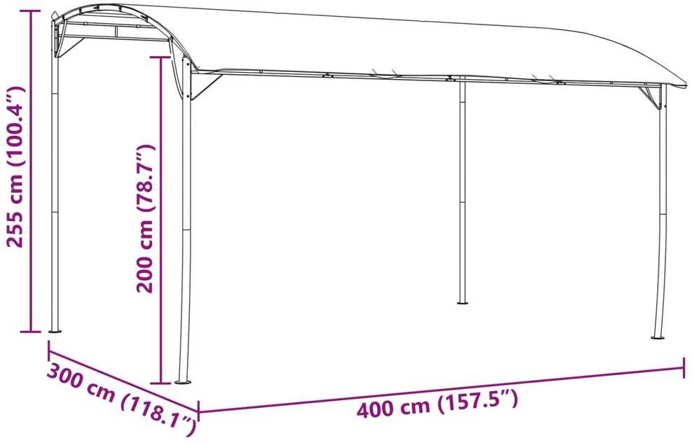 Pavėsinė 4 x 3 x 2,55 m Žalia