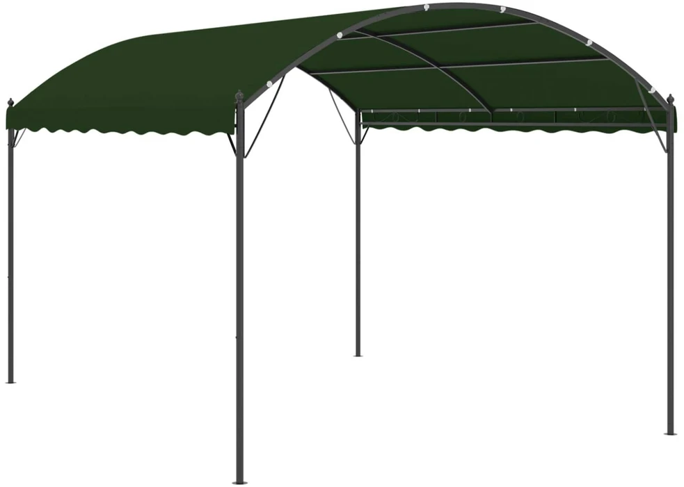 Pavėsinė 4 x 3 x 2,6 m Žalia Poliesteris ir plienas