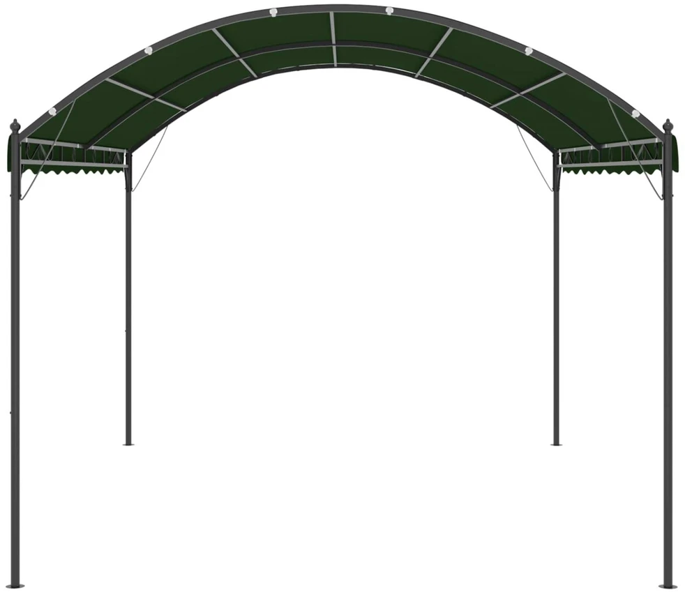 Pavėsinė 4 x 3 x 2,6 m Žalia Poliesteris ir plienas