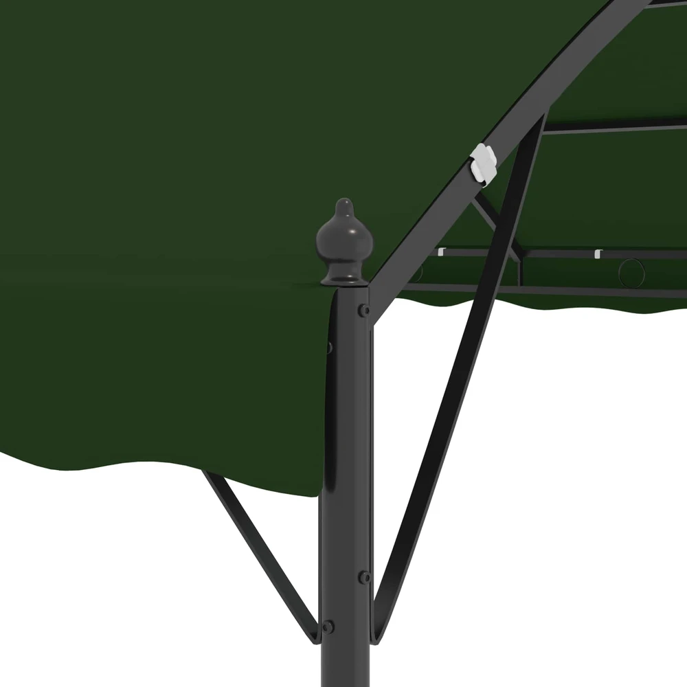 Pavėsinė 4 x 3 x 2,6 m Žalia Poliesteris ir plienas