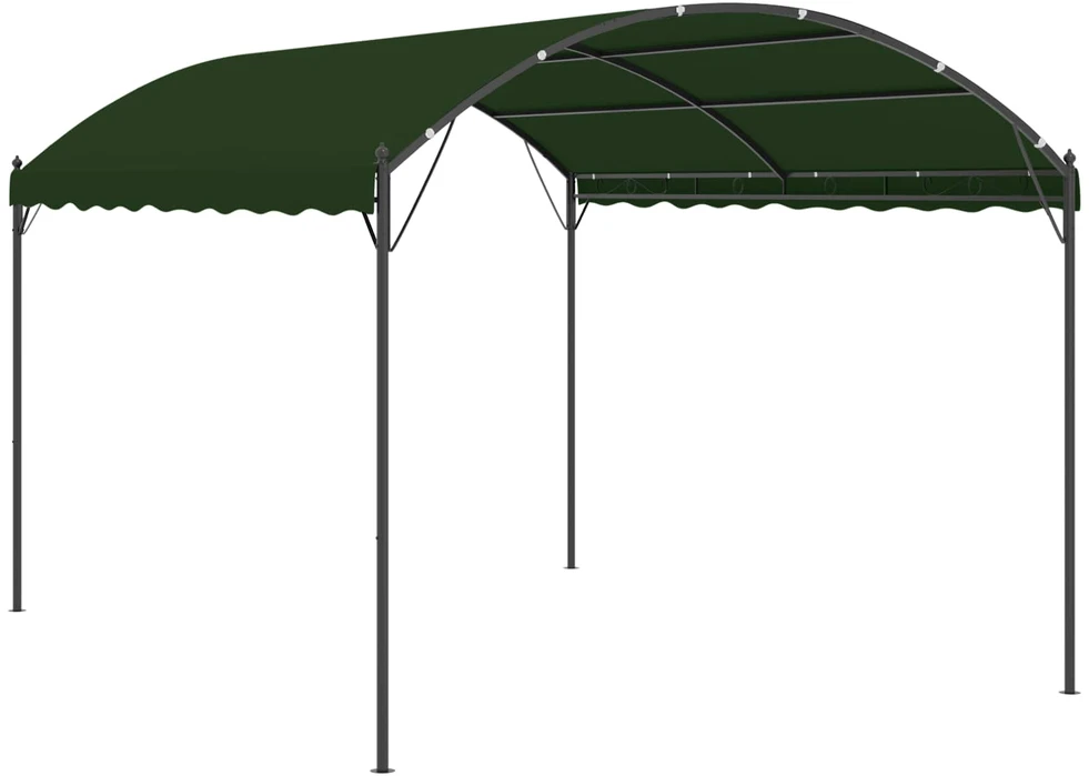 Pavėsinė 4 x 3 x 2,6 m Žalia Poliesteris ir plienas