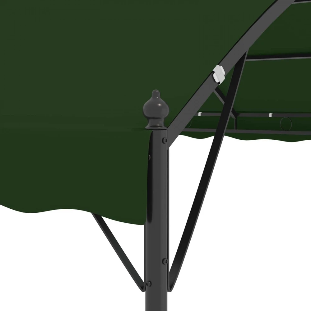 Pavėsinė 4 x 3 x 2,6 m Žalia Poliesteris ir plienas