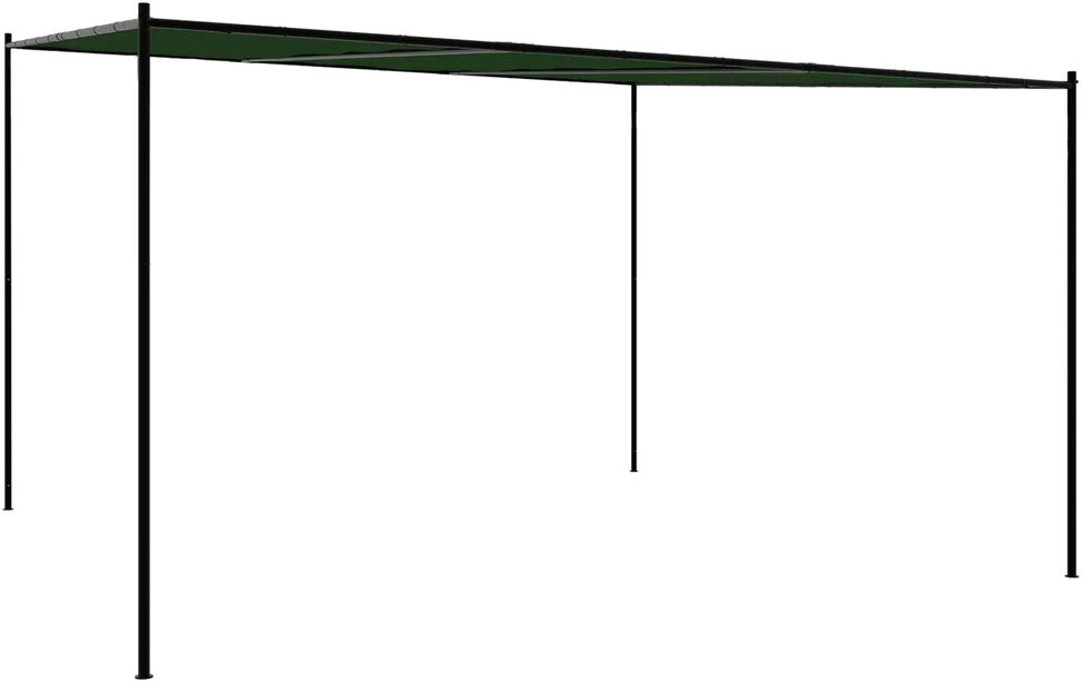 Pavėsinė 4 x 3,98 x 2,67 m Žalia Poliesteris ir plienas