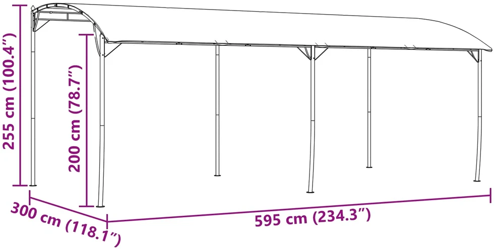 Pavėsinė 6 x 3 x 2,55 m Žalia