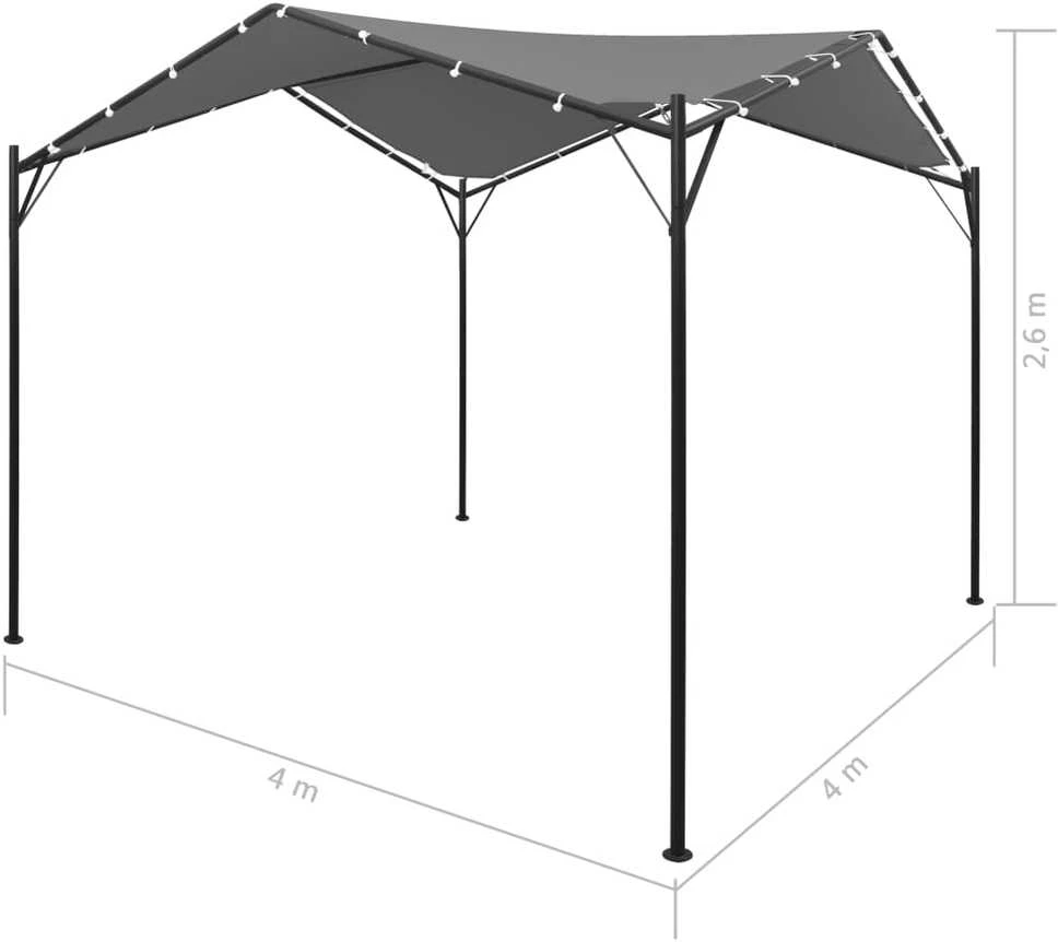 Pavėsinė, antracito spalvos, 4x4 m