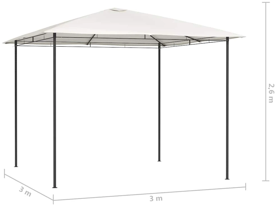 Pavėsinė, kreminės spalvos, 3x3x2,6m, 160g/m²