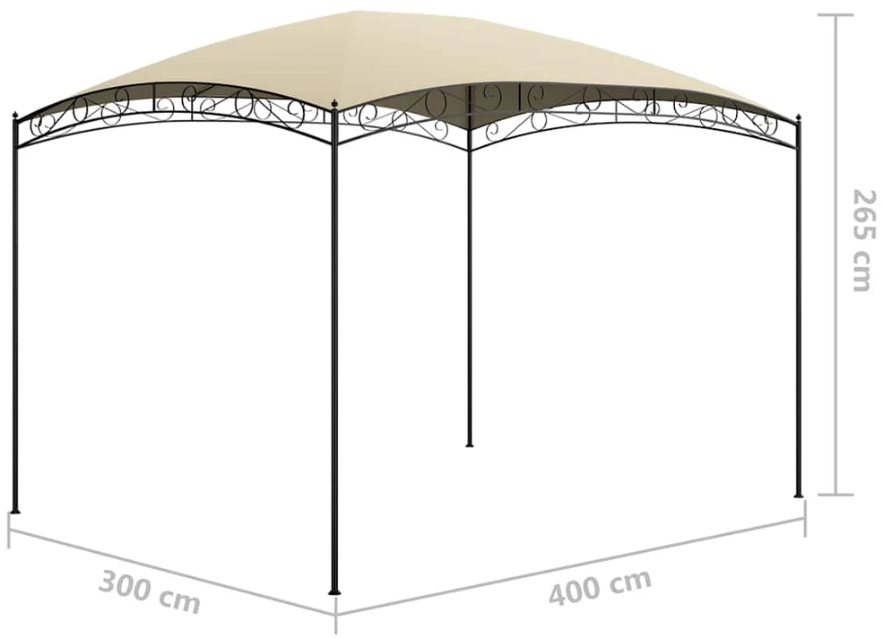 Pavėsinė, kreminės spalvos, 3x4x2,65m, 180 g/m²