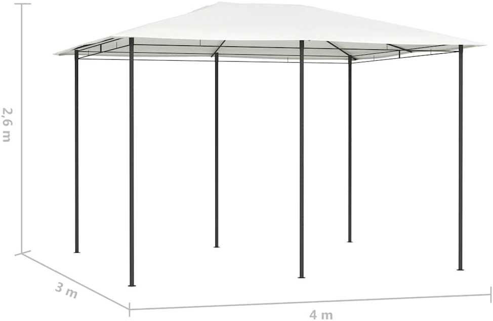 Pavėsinė, kreminės spalvos, 3x4x2,6m, 160g/m²