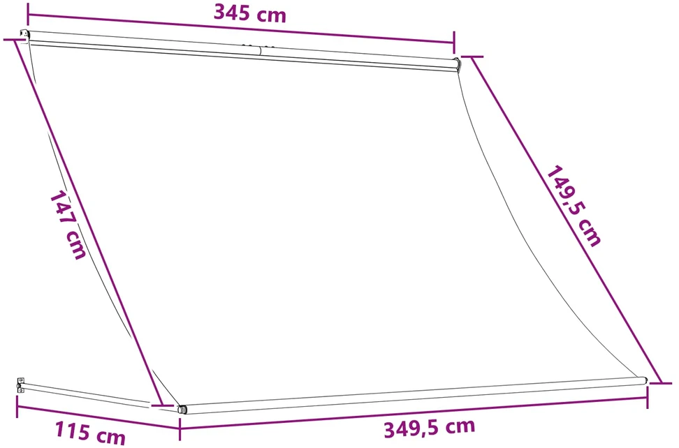 Pavėsinė Ruda 350 x 150 cm 180 g / m² poliesteris su PU sluoksniu