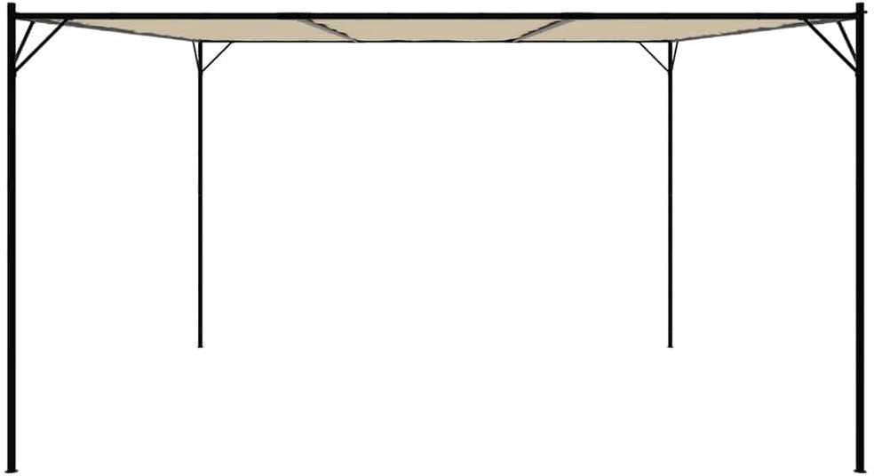 Pavėsinė, smėlio spalvos, 4x4m, audinys ir plienas, 180g/m²