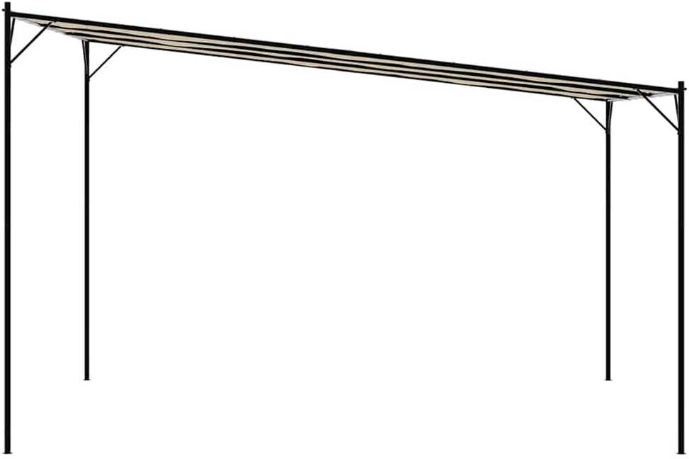 Pavėsinė, smėlio spalvos, 4x4m, audinys ir plienas, 180g/m²