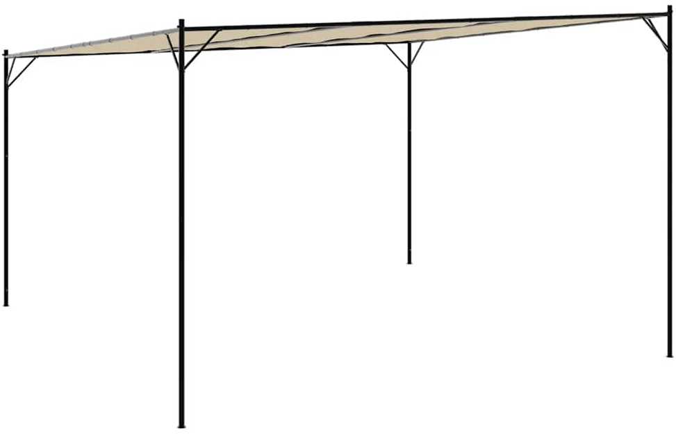 Pavėsinė, smėlio spalvos, 4x4m, audinys ir plienas, 180g/m²