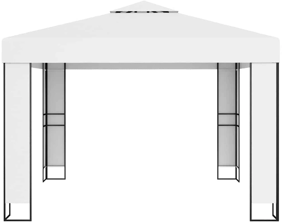 Pavėsinė su dvigubu stogu, baltos spalvos, 3x3m