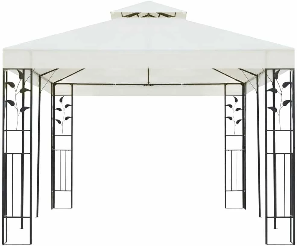 Pavėsinė su dvigubu stogu, baltos spalvos, 6x3m, plienas