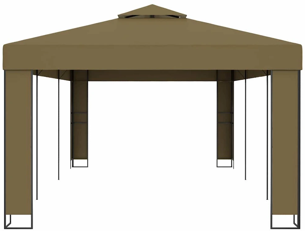 Pavėsinė su dvigubu stogu, taupe spalvos, 3x6m, 180g/m²