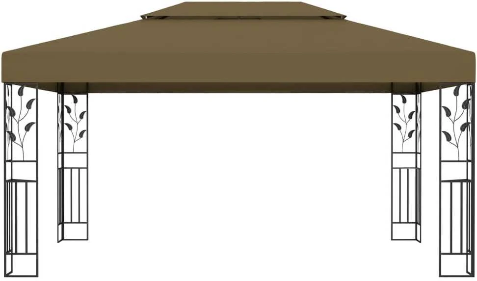 Pavėsinė su dvigubu stogu, taupe spalvos, 3x4m, 180g/m²