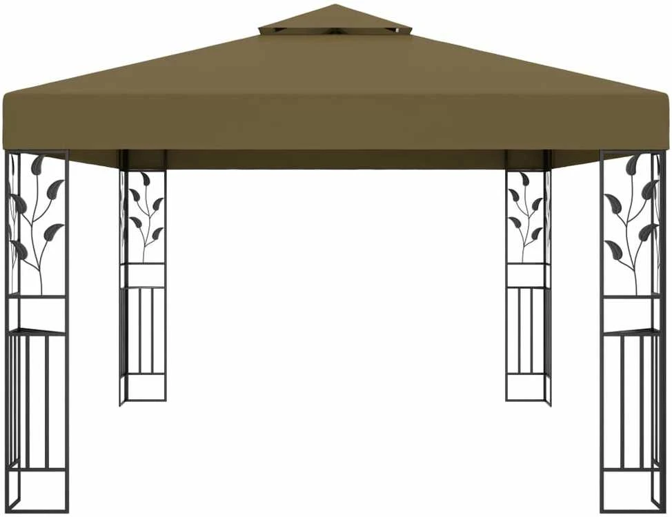 Pavėsinė su dvigubu stogu, taupe spalvos, 3x4m, 180g/m²