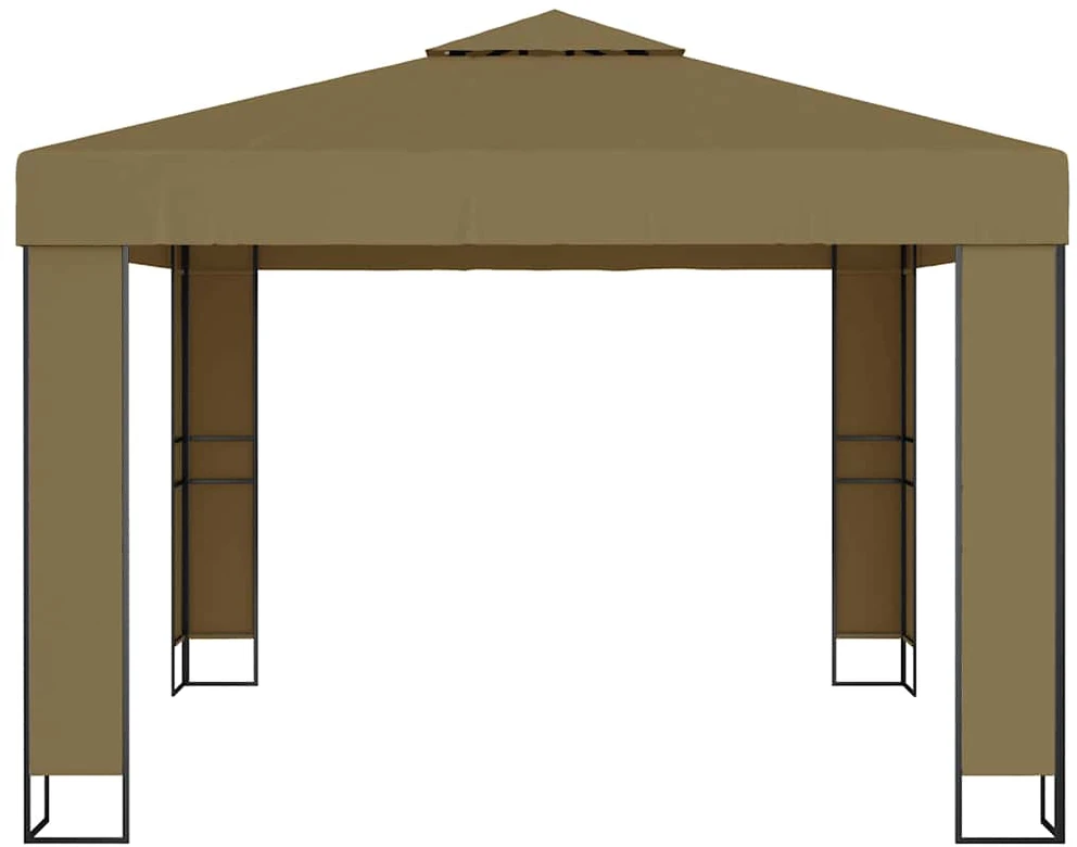 Pavėsinė su dvigubu stogu, taupe spalvos, 3x3x2,7m, 180g/m²