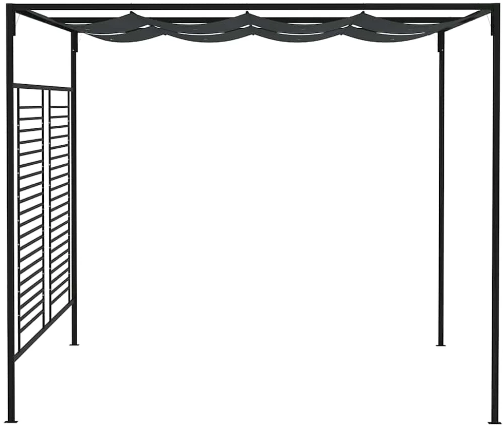 Pavėsinė su įtraukiamu stogu, antracito, 4x3x2,3m, 180g/m²