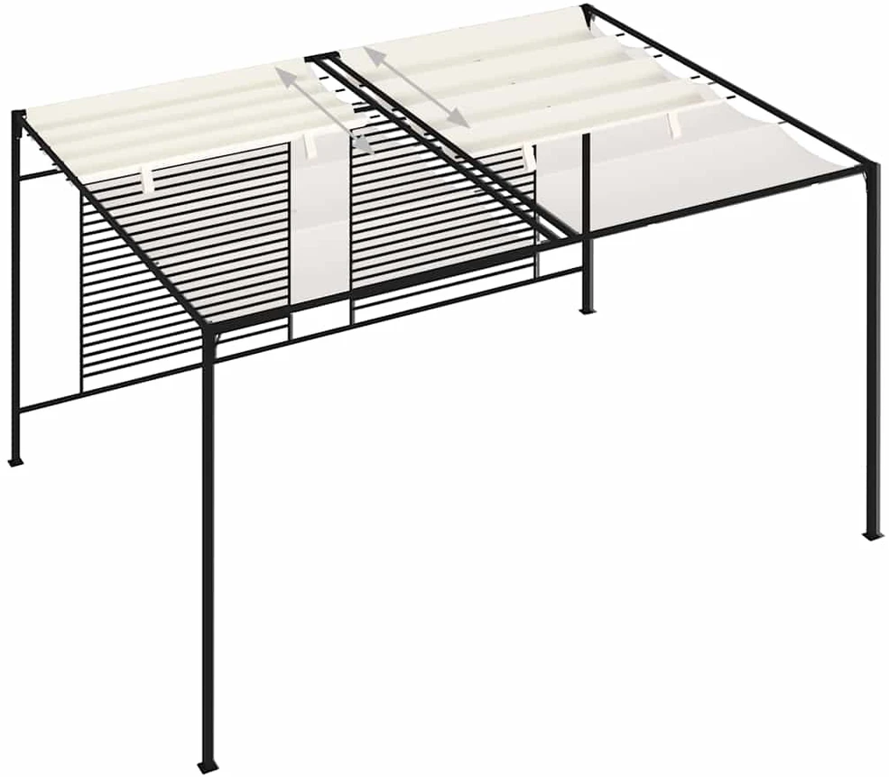 Pavėsinė su įtraukiamu stogu, kreminė, 3x4x2,3m, 180g/m²