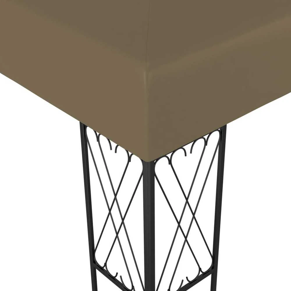Pavėsinė su lempučių girliandomis LED, taupe, 3x4m