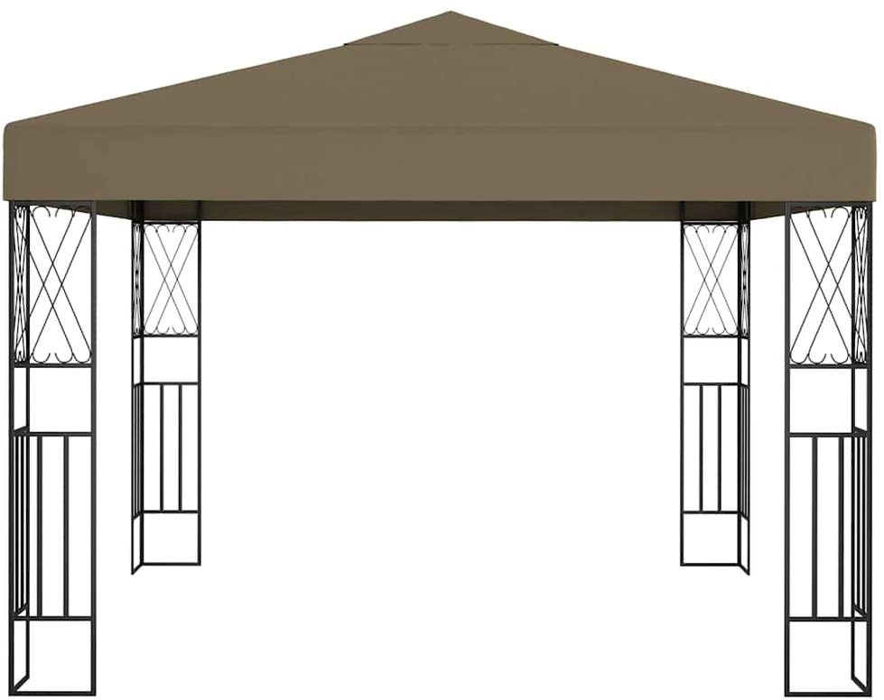 Pavėsinė su lempučių girliandomis LED, taupe, 3x3m