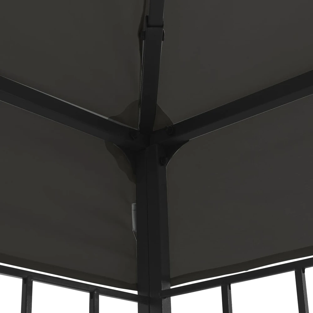 Pavėsinė su lemputėmis LED, antracito, 3x3 m