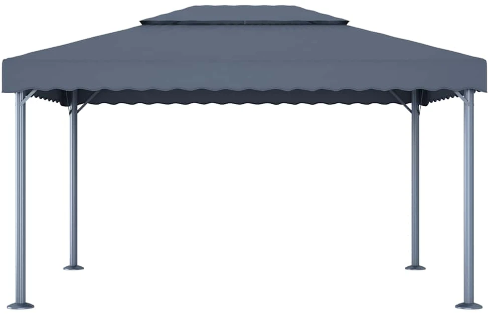 Pavėsinė su lemputėmis LED, antracito, 400x300cm
