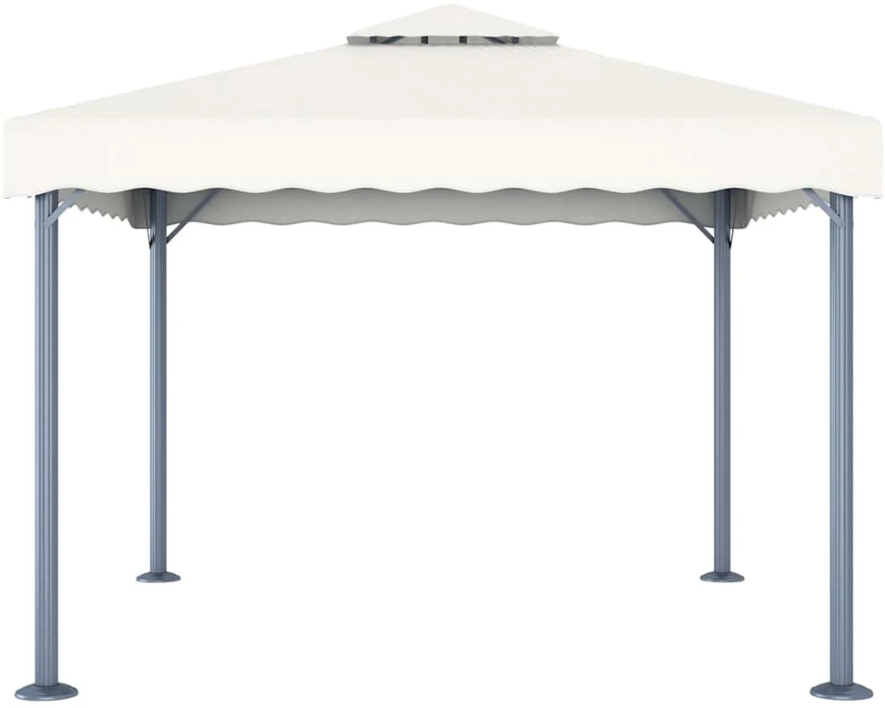 Pavėsinė su lemputėmis LED, kreminė, 300x300cm