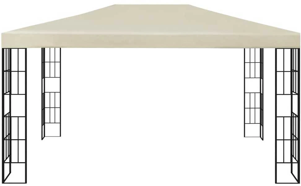 Pavėsinė su lemputėmis LED, kreminė, 3x4m