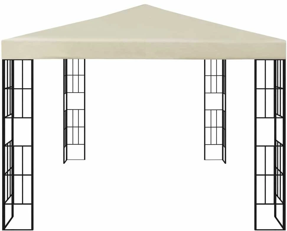 Pavėsinė su lemputėmis LED, kreminė, 3x4m