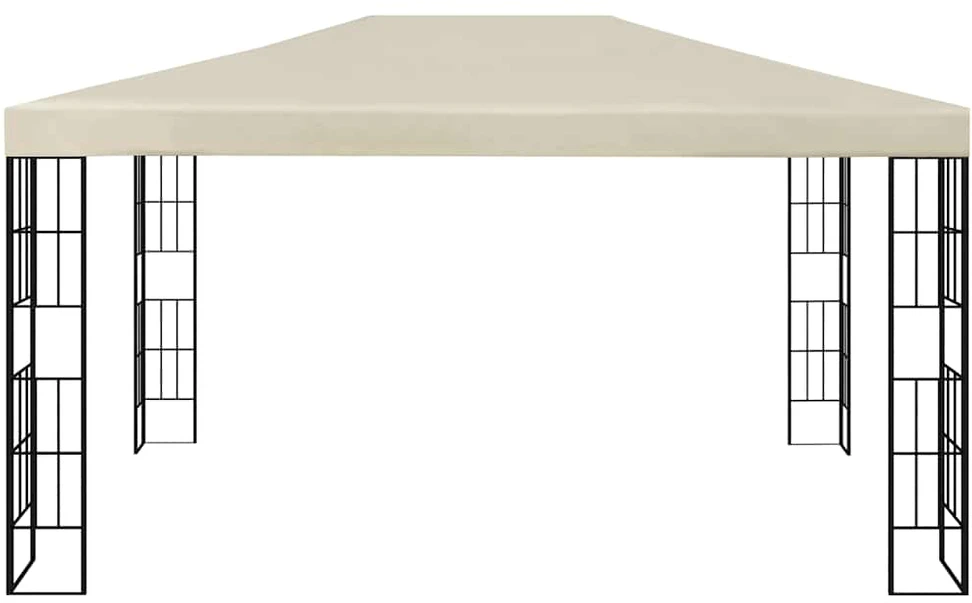 Pavėsinė su lemputėmis LED, kreminė, 3x4m