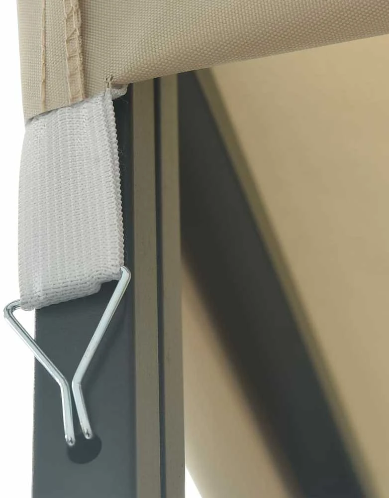 Pavėsinė su lemputėmis LED, kreminė, 3x4m