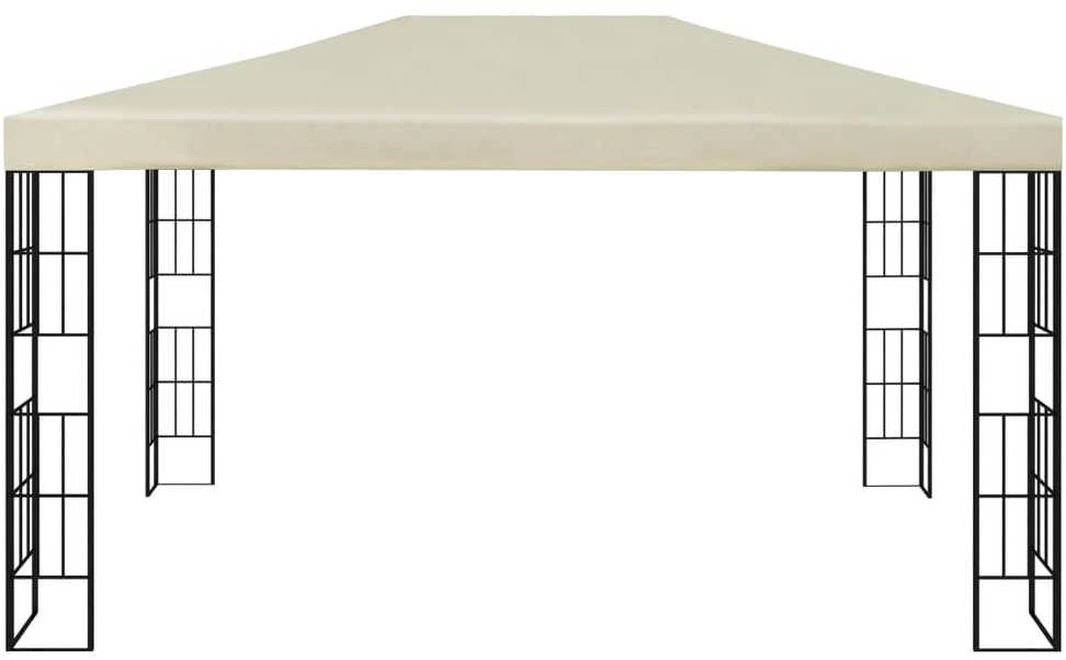 Pavėsinė su lemputėmis LED, kreminė, 3x4m
