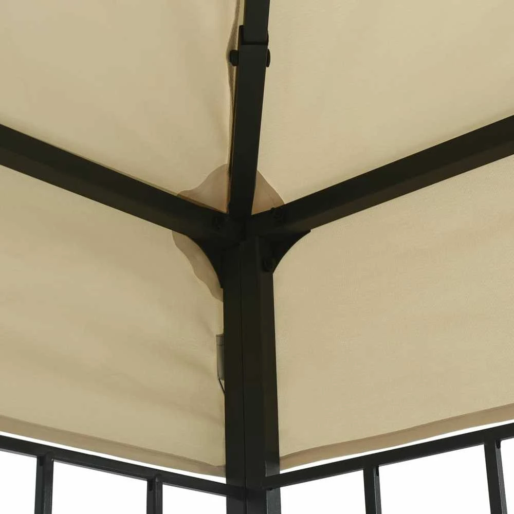 Pavėsinė su lemputėmis LED, kreminė, 3x4m
