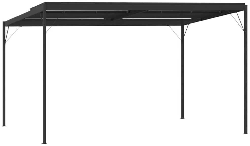 Pavėsinė su stogu, antracito, 4x3x2,5m, aliuminis ir plienas