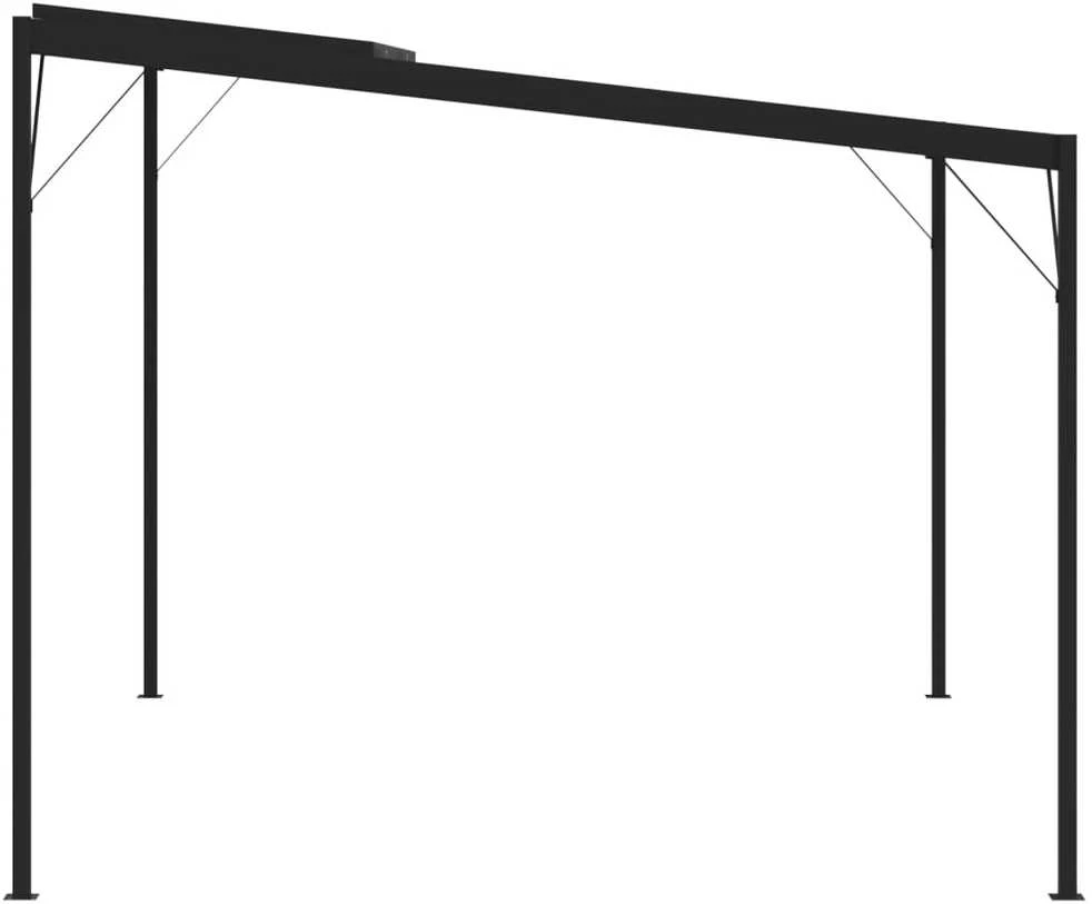 Pavėsinė su stogu, antracito, 4x3x2,5m, aliuminis ir plienas