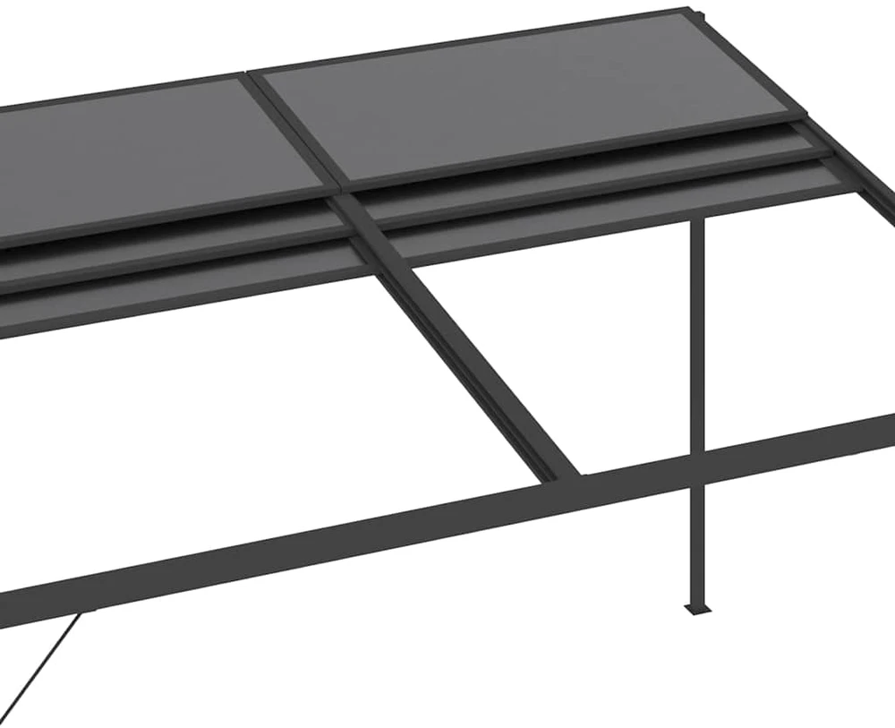 Pavėsinė su stogu, antracito, 4x3x2,5m, aliuminis ir plienas