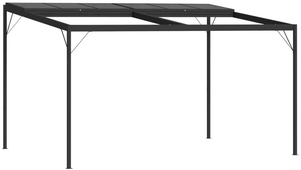 Pavėsinė su stogu, antracito, 4x3x2,5m, aliuminis ir plienas