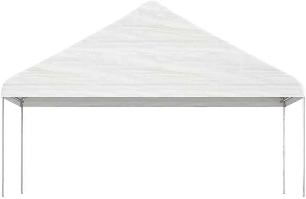 Pavėsinė su stogu, balta, 5,88x2,23x3,75m, polietilenas