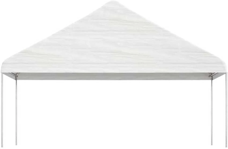 Pavėsinė su stogu, balta, 5,88x2,23x3,75m, polietilenas