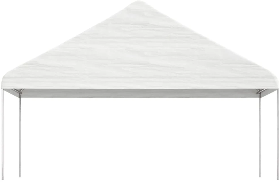 Pavėsinė su stogu, balta, 6,69x5,88x3,75m, polietilenas
